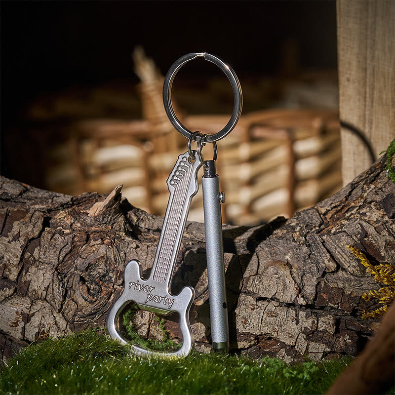 Retractable Toothpick & Guitar Bottle Opener Portable EDC Set Keychain - Style#1 - image 0