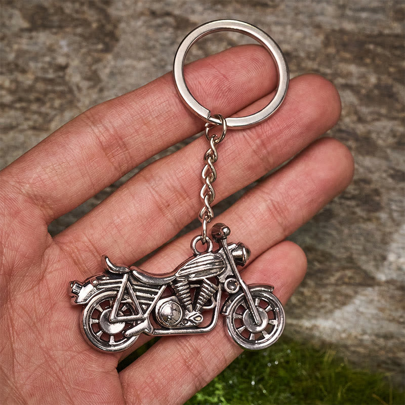 Mini Brass Cutting Knife & Motorcycle Pendant Keychain - image 3