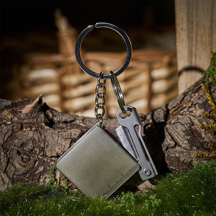EDC Folding Knife & Tiny Tape Measure Keychain - Style#1 - image 0
