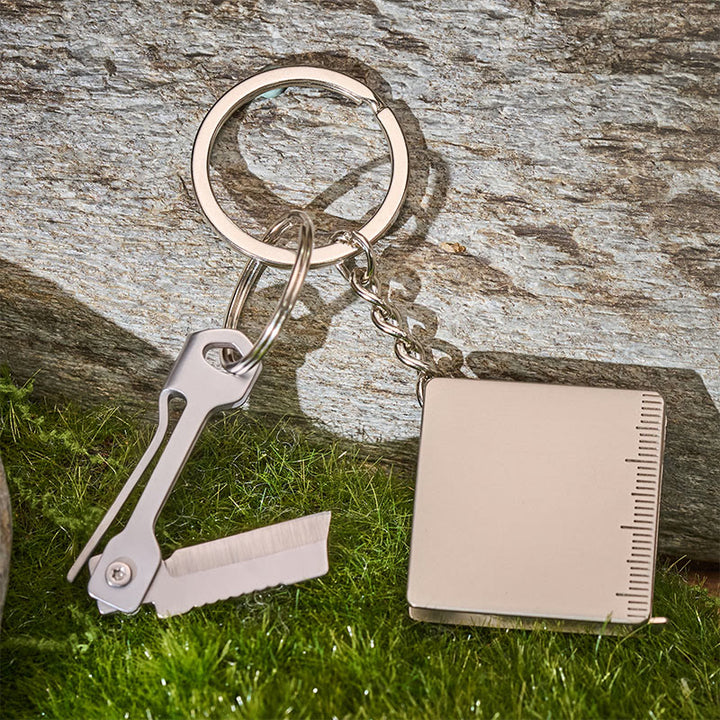 EDC Folding Knife & Tiny Tape Measure Keychain - image 2