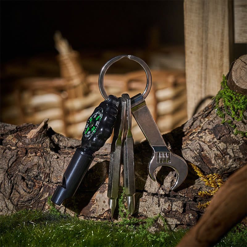 EDC Multi Tool Survival Whistle With Compass Keychain - Style#1 - image 0