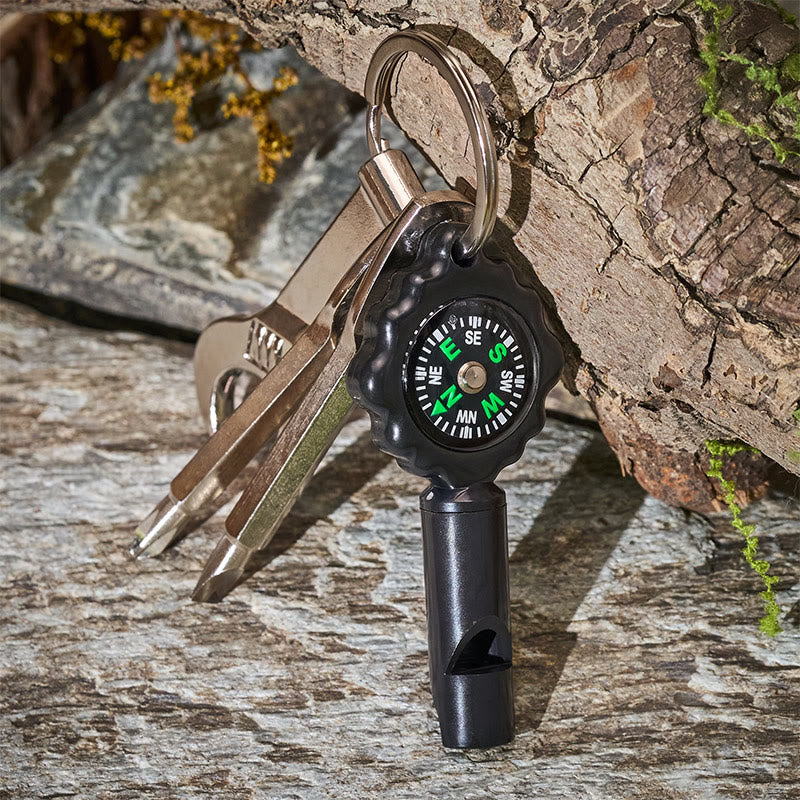 EDC Multi Tool Survival Whistle With Compass Keychain - image 1