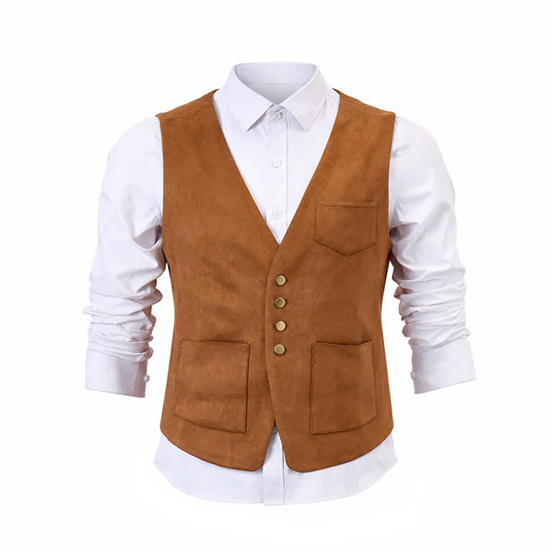 Men's Traditional Western Essential Brown Cowboy Vest - image 9