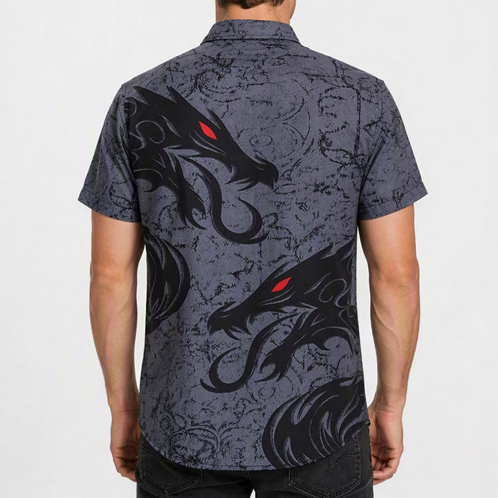 Men's Gothic Black Dragon 3D Print Streetwear Sport Daily Shirt - image 2