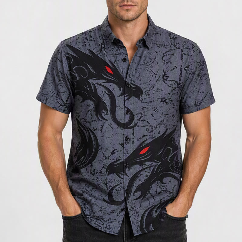 Men's Gothic Black Dragon 3D Print Streetwear Sport Daily Shirt - image 1
