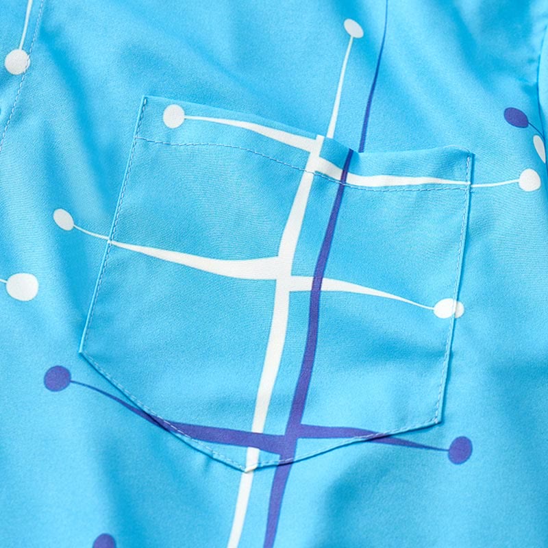 Men's Summer BeachRetro Geometric Line Dot Print Shirt - image 6