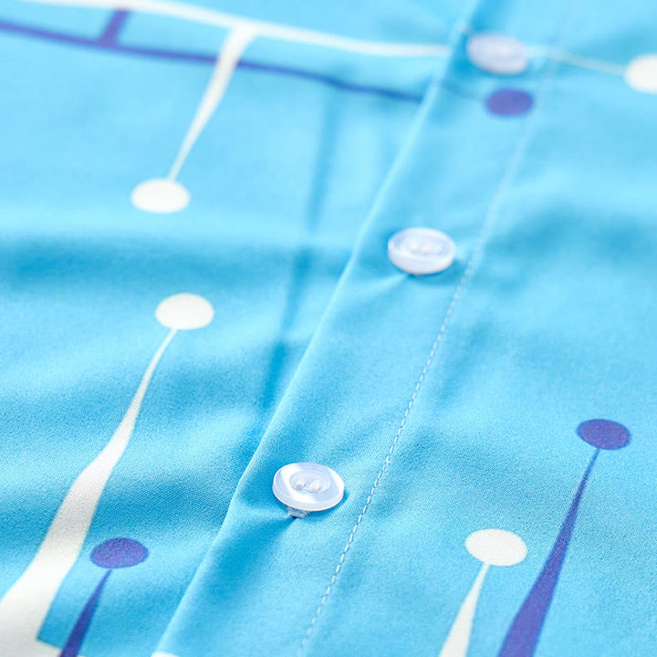 Men's Summer BeachRetro Geometric Line Dot Print Shirt - image 7