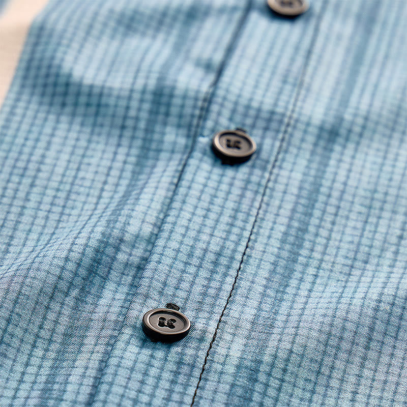 Men's Vintage Vertical Stripe Casual Button Down Beach Shirt - image 7