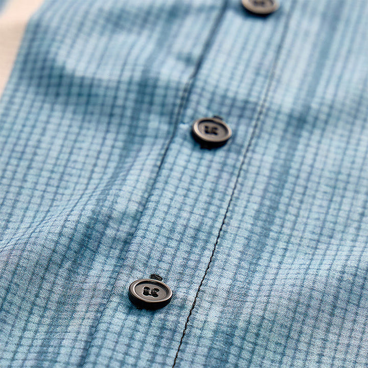 Men's Vintage Vertical Stripe Casual Button Down Beach Shirt - image 7