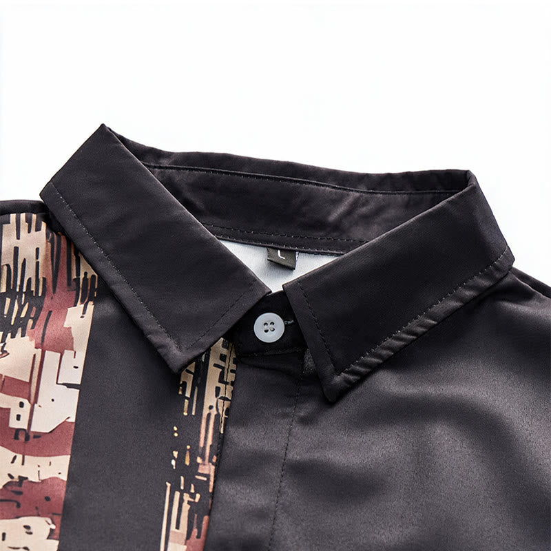 Men's Vintage American Flag Camo Print Short Sleeve Shirt - image 4