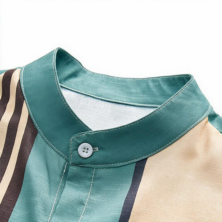 Men's Tropical Toucan Cocktail Print Vertical Stripe Summer Shirt - image 4