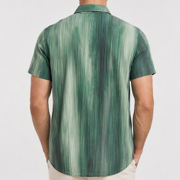 Men's Gradient Vertical Texture Print Summer Button Up Shirt - image 2