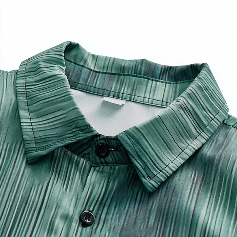 Men's Gradient Vertical Texture Print Summer Button Up Shirt - image 6