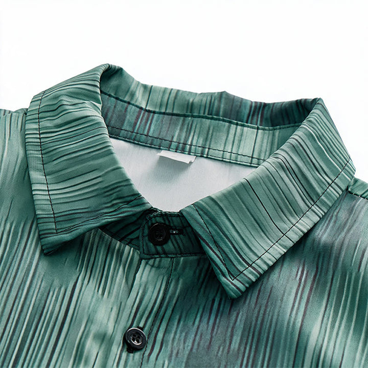 Men's Gradient Vertical Texture Print Summer Button Up Shirt - image 6