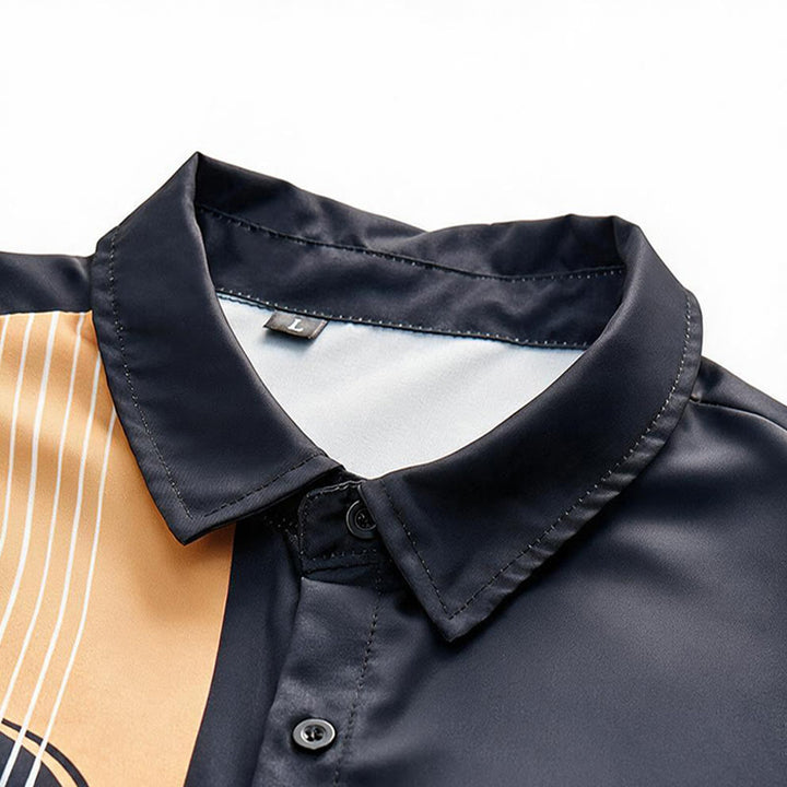 Men's Creative Acoustic Guitar Print Streetwear Casual Shirt - image 4