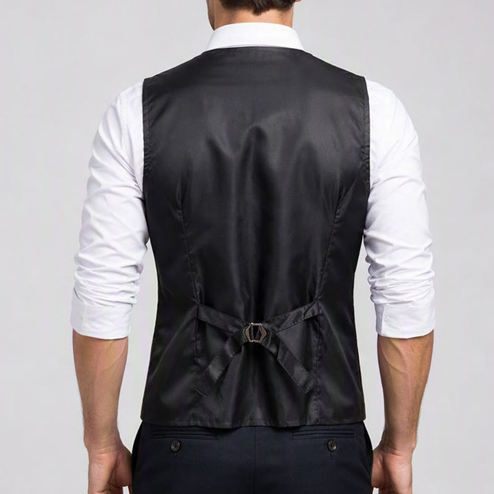 Men's Lightweight Plaid British Style Business Dress Casual Suit Vest - image 2