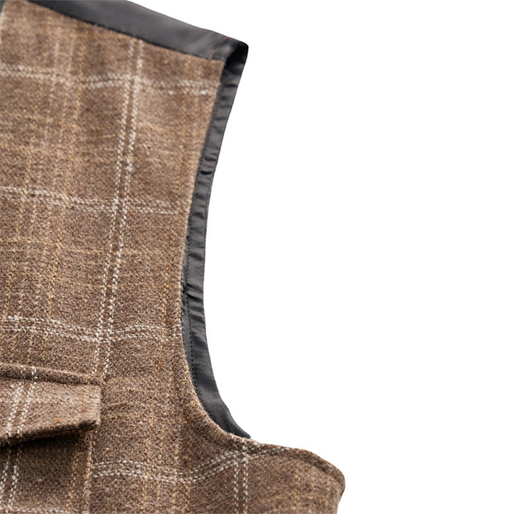 Men's Lightweight Plaid British Style Business Dress Casual Suit Vest - image 5