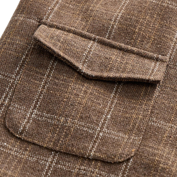 Men's Lightweight Plaid British Style Business Dress Casual Suit Vest - image 9