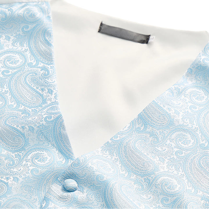 Men's Paisley Jacquard Waistcoat 3 Piece Set Suit Vest - image 9