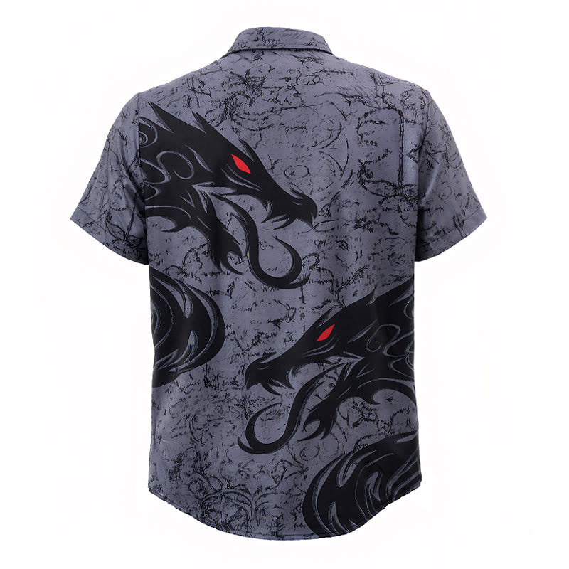 Men's Gothic Black Dragon 3D Print Streetwear Sport Daily Shirt - image 10