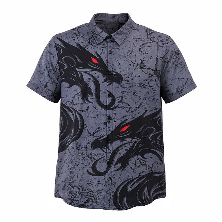 Men's Gothic Black Dragon 3D Print Streetwear Sport Daily Shirt - image 9