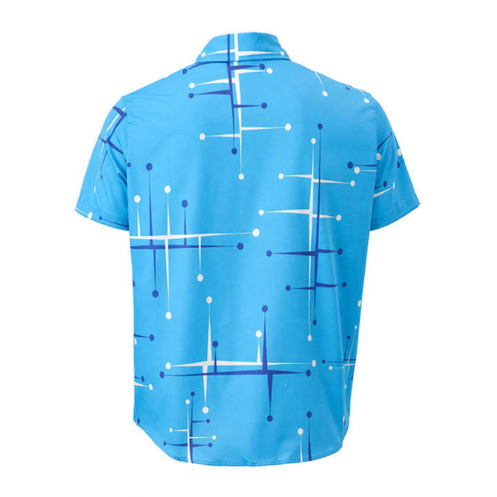Men's Summer BeachRetro Geometric Line Dot Print Shirt - image 10