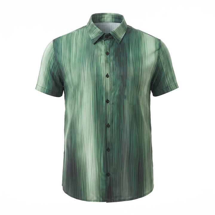 Men's Gradient Vertical Texture Print Summer Button Up Shirt - image 11