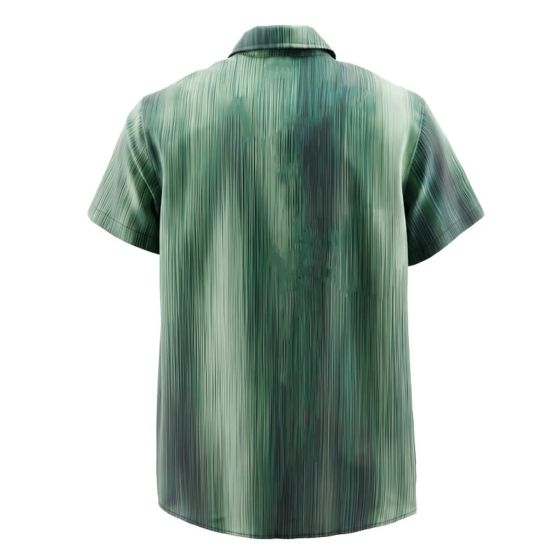 Men's Gradient Vertical Texture Print Summer Button Up Shirt - image 13