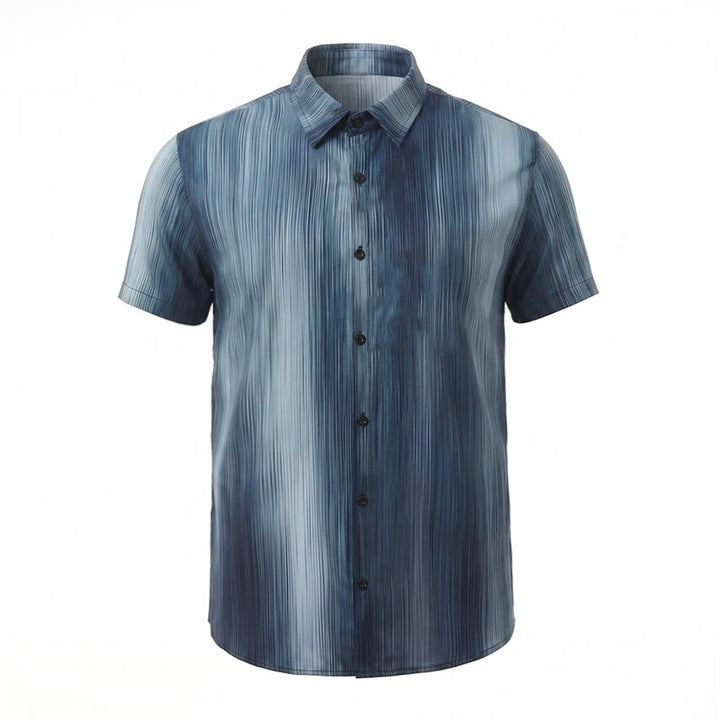 Men's Gradient Vertical Texture Print Summer Button Up Shirt - image 14