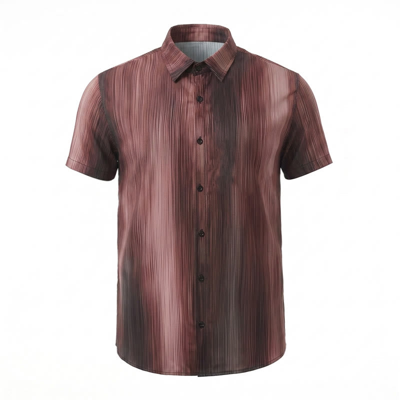 Men's Gradient Vertical Texture Print Summer Button Up Shirt - image 12