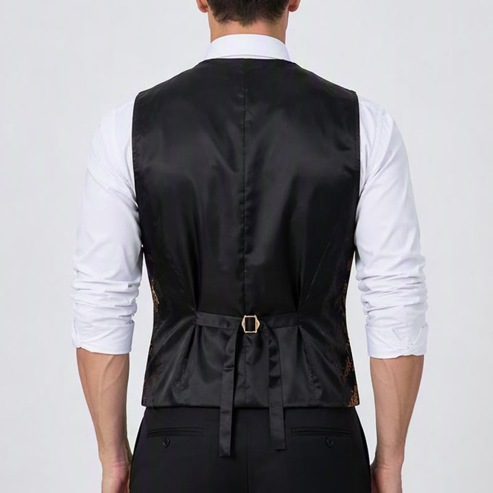 Men's Luxury Vintage Baroque Print Party Club Suit Vest - image 2