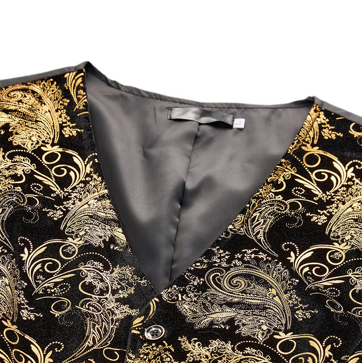 Men's Luxury Vintage Baroque Print Party Club Suit Vest - image 6