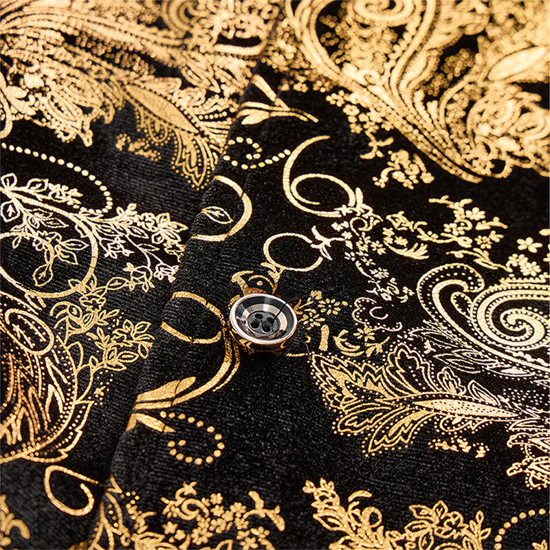 Men's Luxury Vintage Baroque Print Party Club Suit Vest - image 9