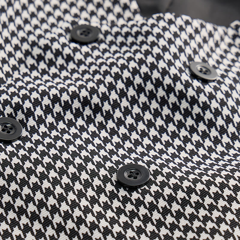 Men's Houndstooth Double Breasted U-neck Suit Vest - image 5