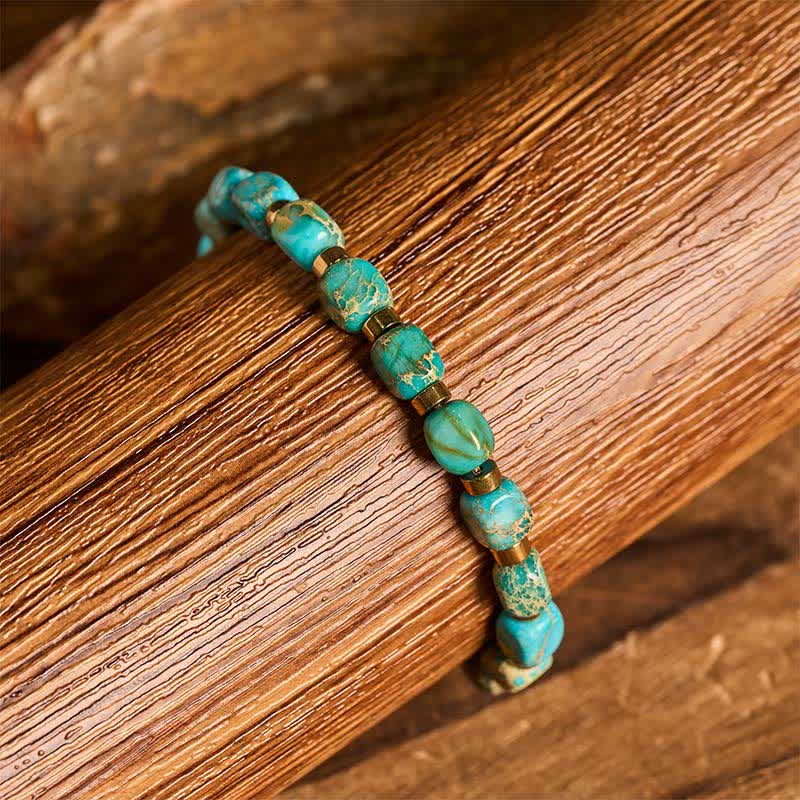 Boho Turquoise Bead Adjustable Braided Cord Bracelet - image 1