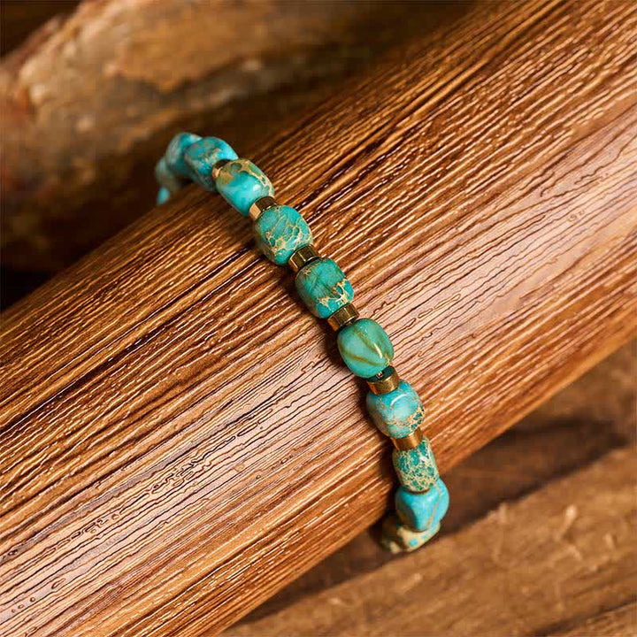 Boho Turquoise Bead Adjustable Braided Cord Bracelet - image 1
