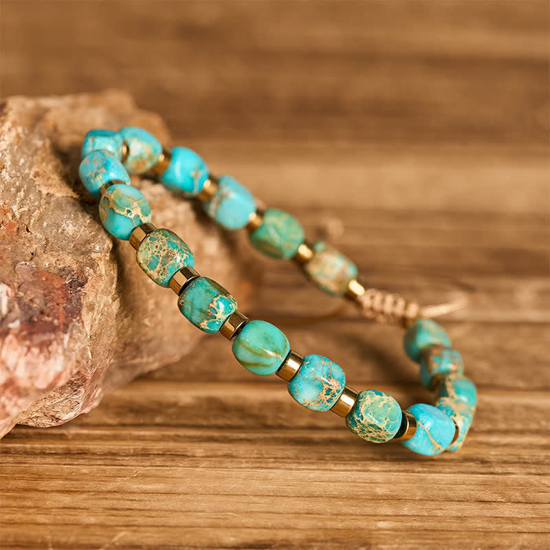 Boho Turquoise Bead Adjustable Braided Cord Bracelet - image 3