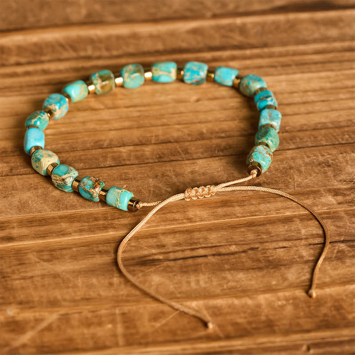 Boho Turquoise Bead Adjustable Braided Cord Bracelet - image 3