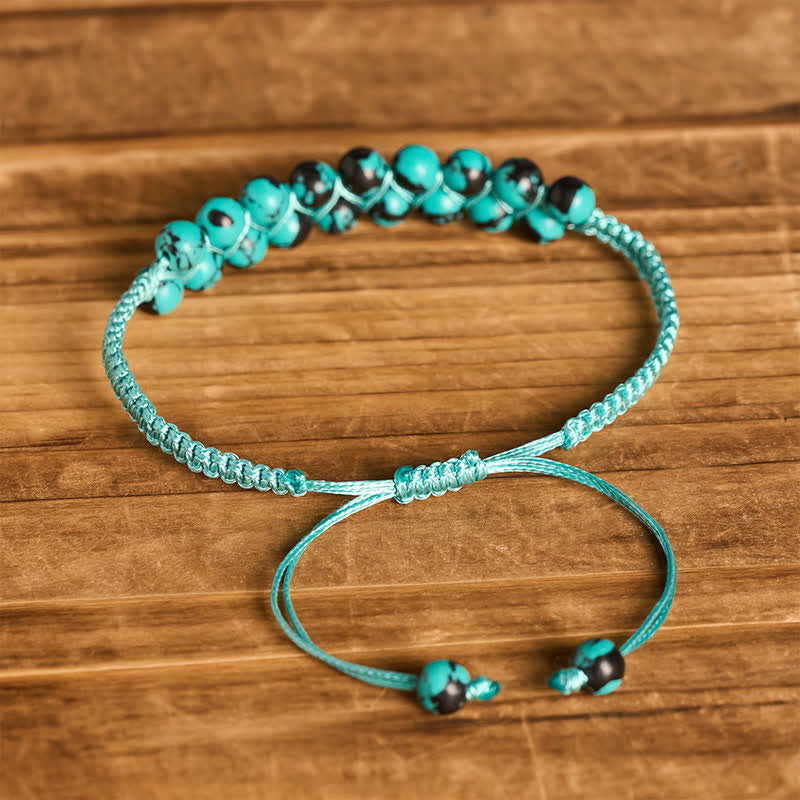 Healing Double Row Turquoise Beaded Macrame Bracelet - image 15