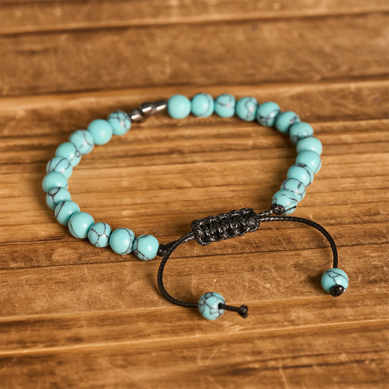 Faith Cross Turquoise Beaded Adjustable Bracelet - image 3