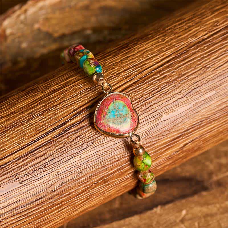 Boho Soul Heart Natural Emperor Stone Bracelet - image 1