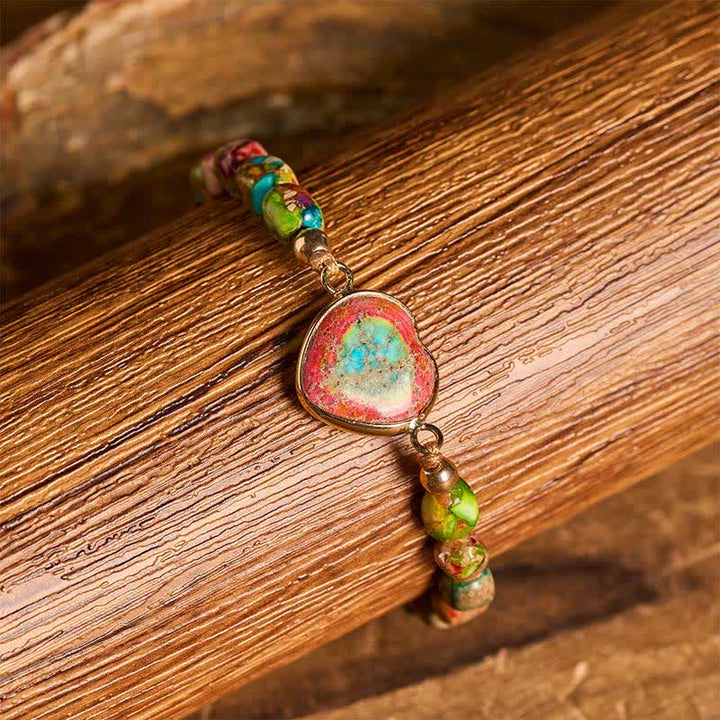 Boho Soul Heart Natural Emperor Stone Bracelet - image 1