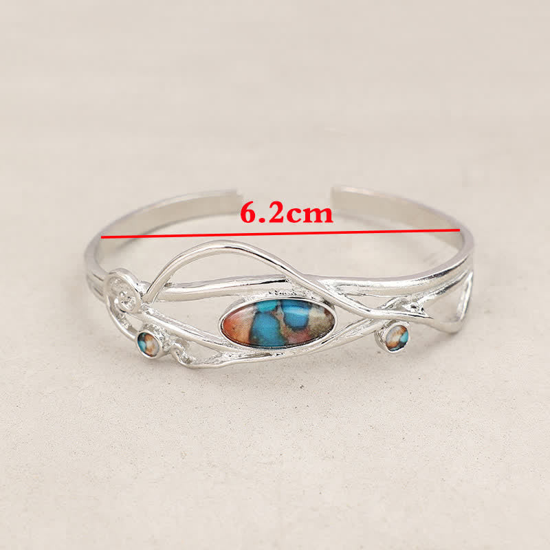 Enchanted Vine Silver Leaf Wrap Open Cuff Bracelet - image 4