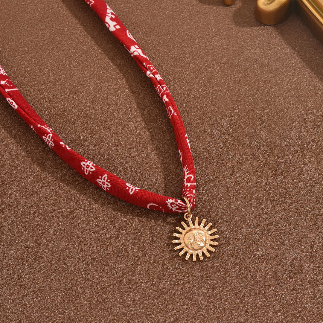 Red Bandana Sun Goddess Paisley Scarf Necklace - image 2