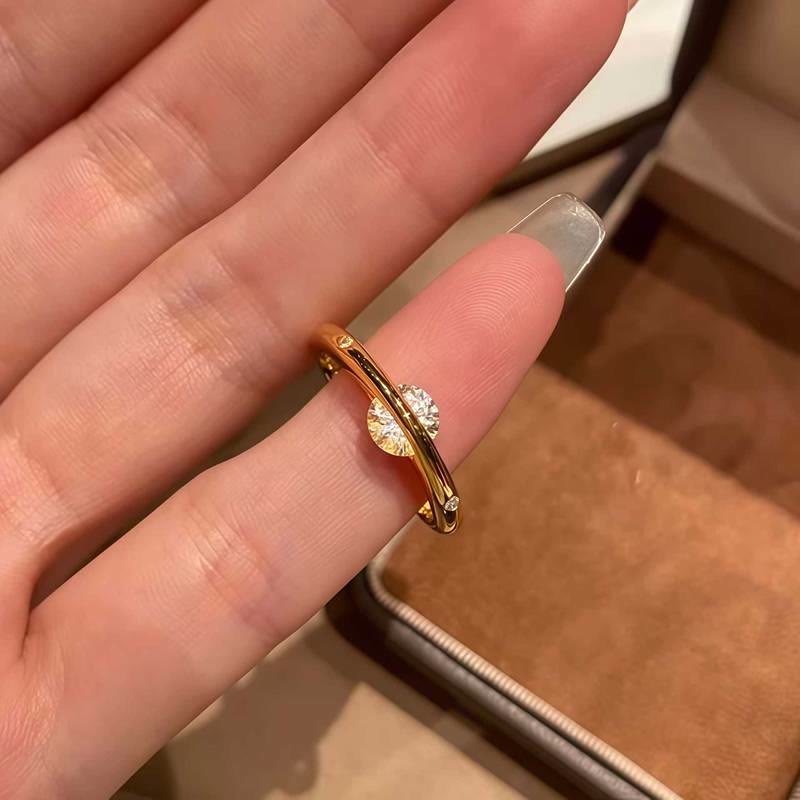 S925 Silver Rotatable Star Ring Dainty Spinning Planet Ring for Women Daily Wear Gift - Gold - US 8 - image 2
