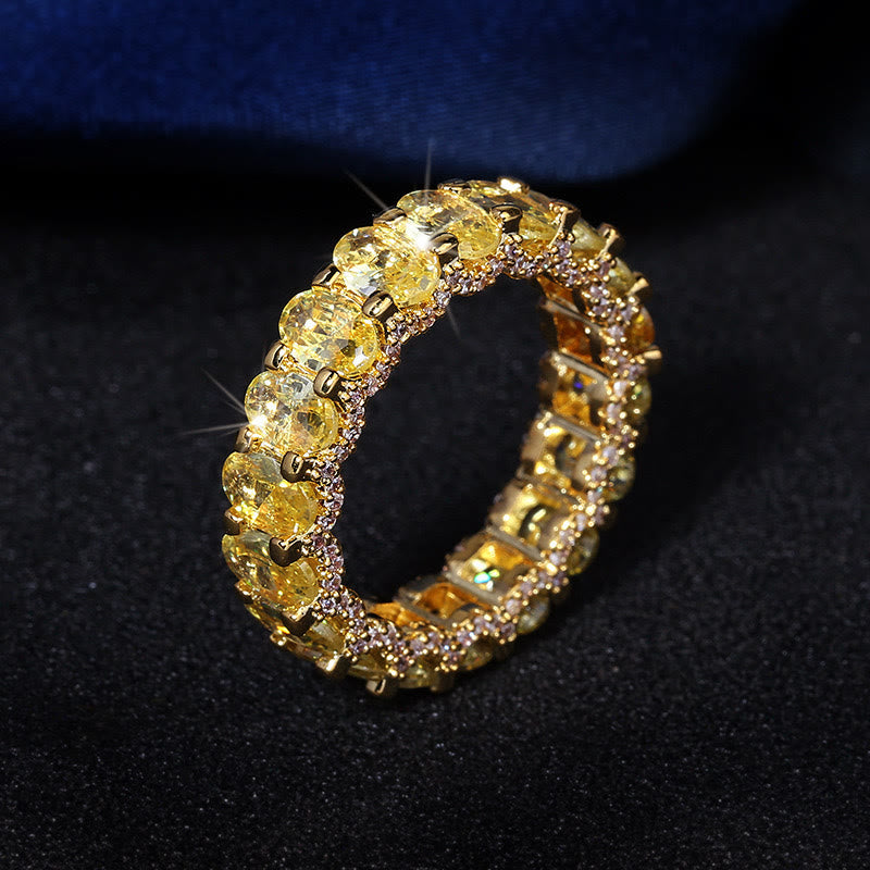 Full Eternity Zircon Band Ring Stackable Crystal Inlaid Ring for Women Party Jewelry - image 6
