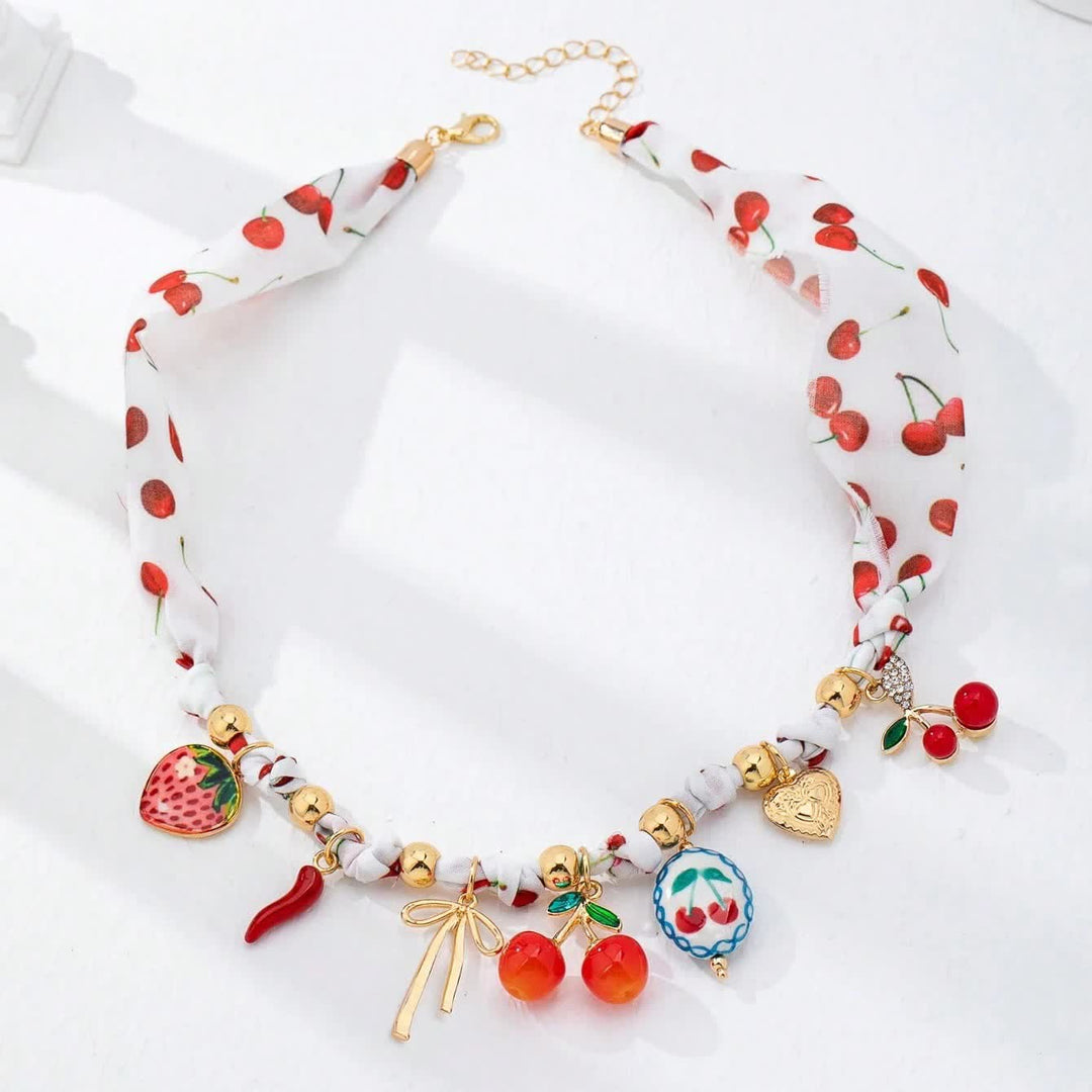 Colorful Fruit Charm Scarf Necklace Collection - image 6
