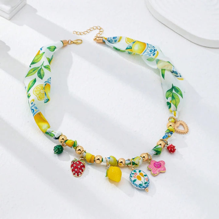 Colorful Fruit Charm Scarf Necklace Collection - image 4