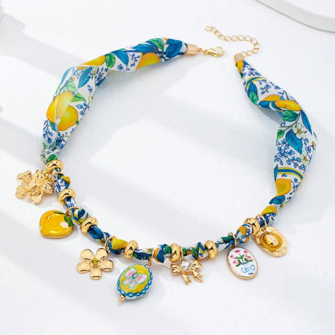 Colorful Fruit Charm Scarf Necklace Collection - image 1