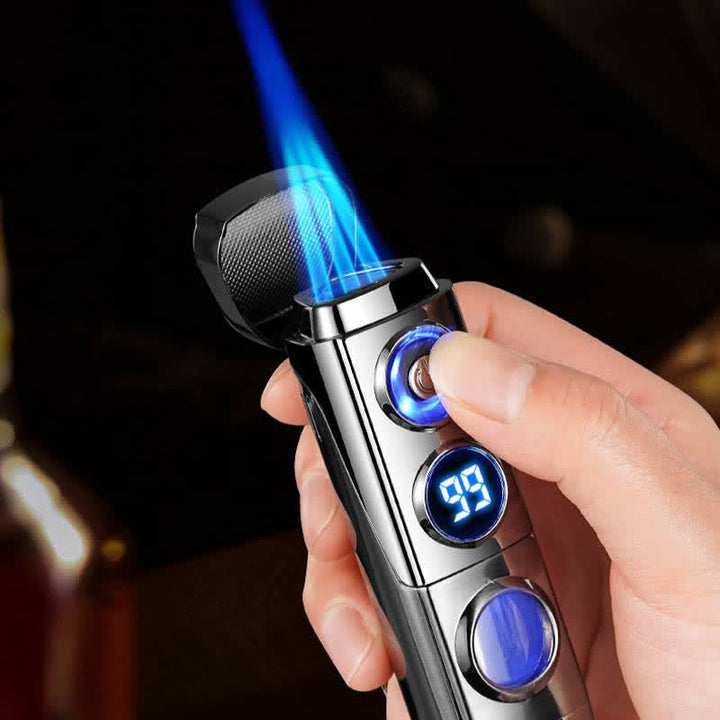 4-IN-1 Smart Triple Flame Cigar Lighter With Built-In Cigar Rest And Punch - image 2